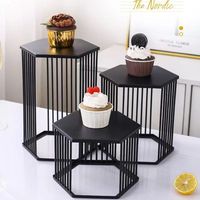 Goldene Kuchenwerkzeuge Dessert-Tisch Dekoration Präsentationsständer-Set Buffet Kalte Speisen Obstteller und Teepausen-Tischregal