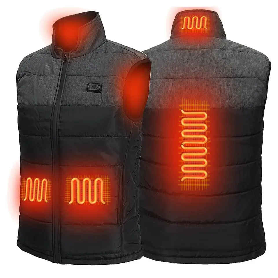 Em Estoque Smart Colete Aquecido 5v Usb Bateria Recarregável Homens Trabalho Térmico Body Warmer Plus Size 9 Zonas de Aquecimento Vest Aquecido Gile