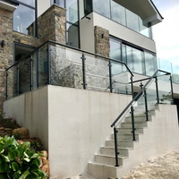 Poteau de main courante extérieur en acier inoxydable, balustrade en verre, garde-corps de balcon moderne