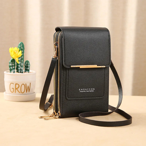 Women Crossbody Shoulder Bags <b>Wallets</b> Touch Screen Cell Phone Purse Soft Leather Strap Handbag for Female Luxury Messenger Bags - Product Image 2