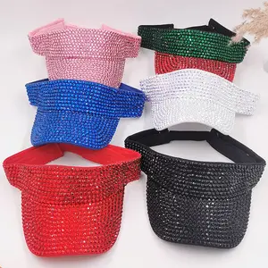 Rhinestones Summer Sun Visor Caps Bling Women's Visor For Golf Tennis Running Cycling Jogging Outdoor