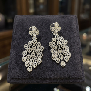 ต่างหูทองคำ 14K ดีไซน์หรูหรา ประดับเพชรธรรมชาติ 7.50 กะรัต – เครื่องประดับเจ้าสาวสำหรับผู้หญิง - Product Image 1