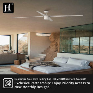 Ventilateur de plafond décoratif design moderne pour salon, 52 pouces, 4 pales en contreplaqué, avec lumière et télécommande - Product Image 5