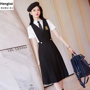 H-158 H-151 Robe d'enseignante cintrée amincissante pour femme, style universitaire, tenue de travail printanière, ensemble uniforme scolaire pour l'enseignement - Product Image 1