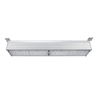 Reflector LED Lineal Modular de Aluminio Gris Claro con Lente Óptica Multiángulo, Soporte Ajustable, IP65, para Exteriores e Industria