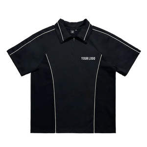 เสื้อโปโลแขนสั้นสีดำสำหรับผู้ชายยี่ห้อ Healy พร้อมซิปปิด โลโก้สั่งทำพิเศษ ซับเหงื่อ แห้งเร็ว ทรงปกติ ใส่ได้ทุกฤดู เหมาะสำหรับเล่นกีฬา - Product Image 1