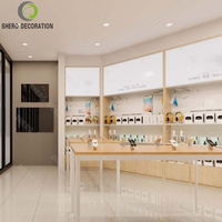 Vitrine de vente au détail à LED Accessoires pour téléphones portables Kiosque Vitrine en verre pour téléphones portables Comptoir de téléphones portables Vitrine pour téléphones portables