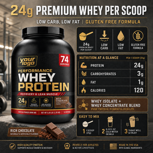 Concentré de Protéines de Lactosérum au Chocolat Riche en Gros, 24g de Protéines, 74 Portions, pour la Prise de Masse Maigre, la Récupération Musculaire et les Performances Sportives Quotidiennes - Product Image 6
