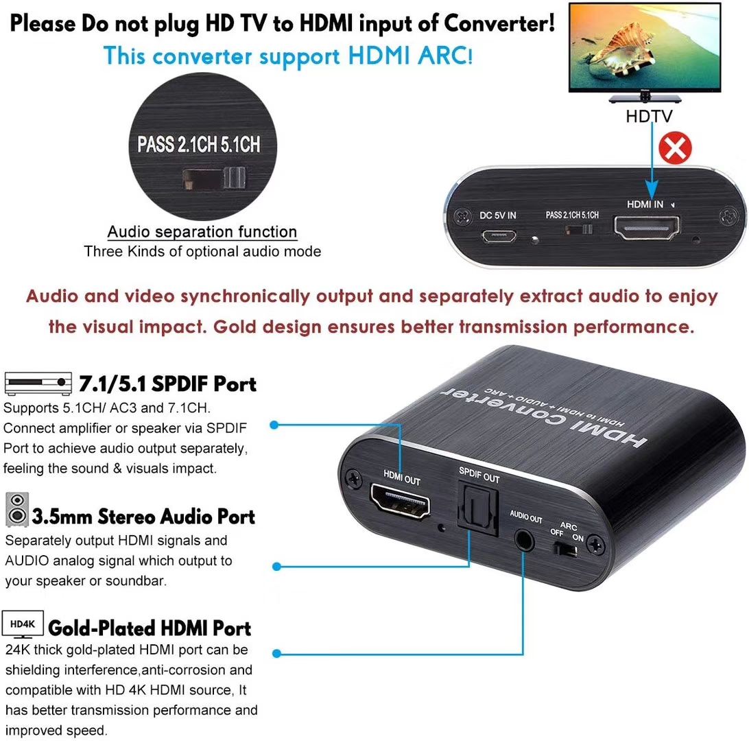 Digital Audio Cable Hdmi Arc A Rca Optical Cable For Soundbar HDMI
