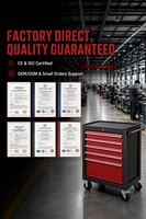 Armoire de garage métallique antirouille pré-assemblée, 7 tiroirs, personnalisation OEM/ODM/OBM, étagères réglables à verrouillage 3 points, capacité de charge 130 kg
