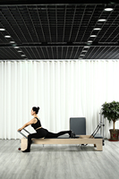 Equipo de Pilates Reformer Resistente, Máquina de Pilates Reformer de Madera, Reformer de Arce para Estudio de Pilates