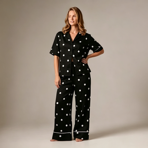 Ensemble de pyjama en coton pour femmes, vêtements de nuit personnalisés pour femmes, ensemble de pyjama en bambou à faible MOQ, vente en gros, marque privée, fabricant OEM ODM - Product Image 4