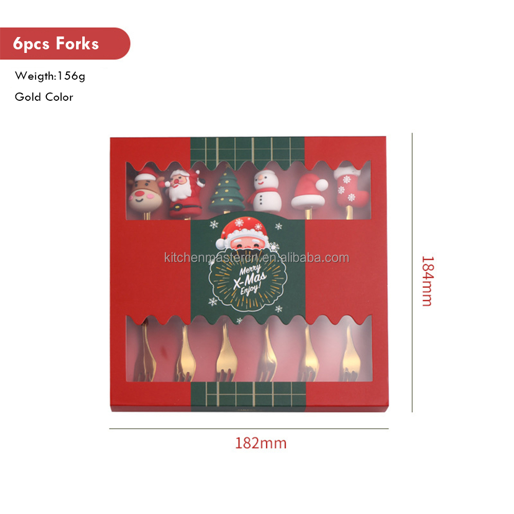 Fourchette dorée 6 pcs