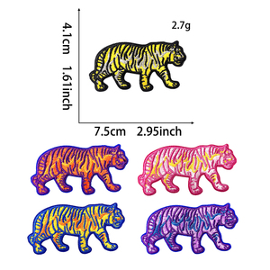 5 Pcs Colorido Tiger <span class=keywords><strong>Patch</strong></span> Iron em Bordado Applique Animal Patches para Jacket Mochila Chapéu Roupas DIY Craft Decorações - Product Image 2