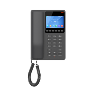 Téléphone IP Hôtelier Grandstream GHP631 Noir avec Écran LCD Couleur <span class=keywords><strong>3</strong></span>,5'' 480*320, 2 Lignes SIP, PoE 10/100, USB-C, HD Opus, HAC, GDMS, Téléphone VoIP - Product Image 1