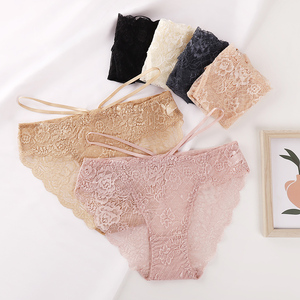 Nueva Lencería erótica transparente Sexy para mujer, <span class=keywords><strong>calzoncillos</strong></span> suaves con tirantes cruzados, <span class=keywords><strong>culotte</strong></span> para mujer, bragas de Bikini de encaje para mujer - Product Image 5
