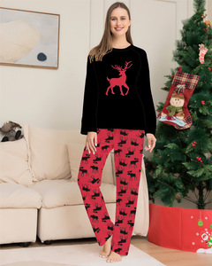 2025 nouveau <span class=keywords><strong>petit</strong></span> cerf imprimer noël pyjama famille correspondant ensemble respirant taille élastique Odm Parents enfants 6Xl pour l'hiver - Product Image 5