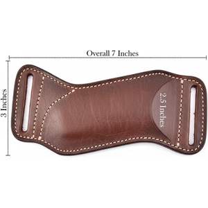 Funda de Cuero Genuino Ecológica para Cuchillo EDC, Funda Compacta para Cuchillos de Bolsillo, Jahangir Enterprise, para Caza al Aire Libre - Product Image 2