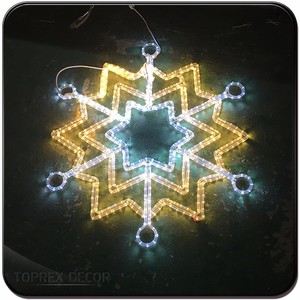 IP65 Wasserdichte Umweltfreundliche CE-Zertifizierte Beleuchtete Große Hängende 3D-Schneeflocken-LED-Motivlichter für Weihnachtsdekorationen - Product Image 5