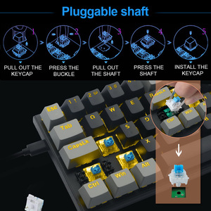 60% máy tính chuyển đổi thiết bị chuyển mạch USB tùy chỉnh Backlit không dây cơ khí đèn nền Mini RGB dây Ergonomic mechan Bàn phím chơi game - Product Image 4