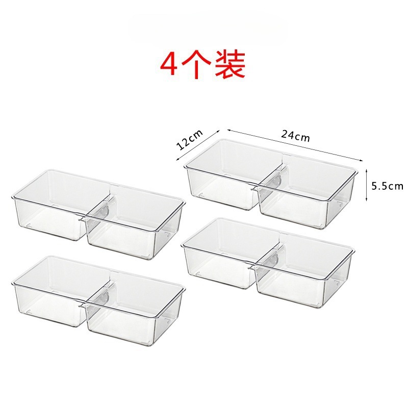 4 cajas de almacenamiento de doble compartimento