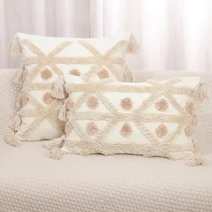 Tufted dệt ném gối trường hợp đối với trang trí nhà Boho Phong cách đệm trường hợp đối với sofa couch thiết kế đơn giản của điểm và dòng