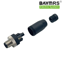 Connecteur mâle Baymrs M12 Profinet IP67 étanche 4P, matériau de contact en cuivre droit pour connexions de fils