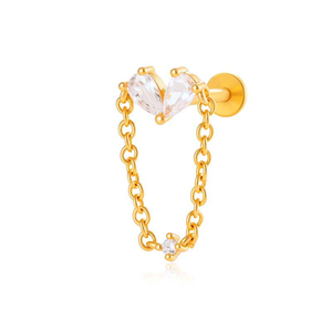 ERESI Astm F136 Implante de grado Threadless <span class=keywords><strong>Titanio</strong></span> <span class=keywords><strong>Piercing</strong></span> Pendientes Labret Corazón Chapado en oro De <span class=keywords><strong>Titanio</strong></span> Joyería del cuerpo al por mayor - Product Image 6