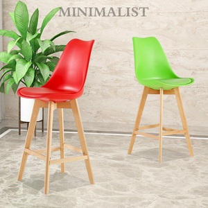 Tabouret à marche nordique pour café, pied en bois <span class=keywords><strong>de</strong></span> hêtre, <span class=keywords><strong>64</strong></span> / 76 <span class=keywords><strong>cm</strong></span>, haute <span class=keywords><strong>chaise</strong></span>, tulipe PP rembourré, <span class=keywords><strong>chaise</strong></span> <span class=keywords><strong>de</strong></span> <span class=keywords><strong>bar</strong></span>, coussin - Product Image 3