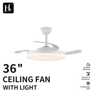 Ventilateur de plafond rétractable à LED avec télécommande silencieuse à moteur CC à 3 pales décoratif pour la maison et l'hôtel de 42 pouces - Product Image 2