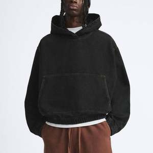 Sweat à capuche en jean surdimensionné de haute qualité pour hommes Fabrication de vêtements à capuche en jean - Product Image 6