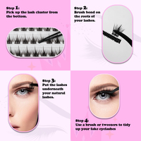 SP grosir bulu mata hitam Matte Cluster Volume C D Curl Mix gaya segmen pre-cut DIY Lash Cluster Kit Ekstensi