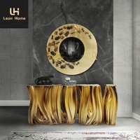 Miroir rond décoratif en acier inoxydable pour salon de villa ou hôtel, fabrication sur mesure Boca Factory