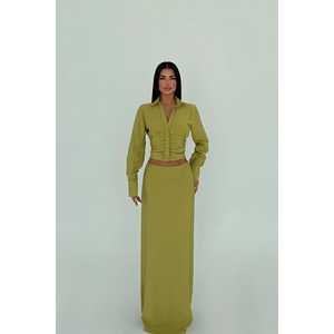 Ensemble de costume deux pièces Liana vert olive pour femmes - Product Image 2