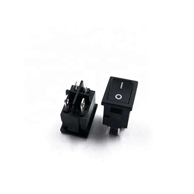 JEC JS-626PA-Q-BB-3H 4PINS black square rocker switch small light switch for home use