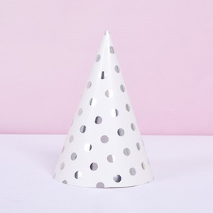 Party Hat Paper Cone Gold Foil Print 140mm Unisex Birthday Party Decoration - Product Image 3