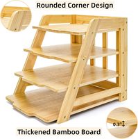 Organizador de Correo BH, Estante de Almacenamiento de Documentos, Soporte de 4 Niveles, Bandeja para Cartas de Bambú, Organizador de Archivos, Carpeta de Madera, Organizador de Papel para el Hogar y el Lugar de Trabajo