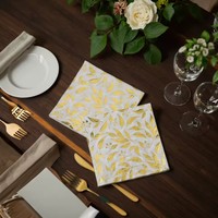 Serviettes de table haut de gamme à deux plis imprimées feuille d'or, style sac coloré, pour restaurants, fêtes, décoration de table, douces et absorbantes