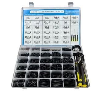 Kit de juntas tóricas de 1440 piezas, 32 tamaños, sellos de goma NBR métricos para reparación de válvulas automotrices con herramientas - Product Image 1