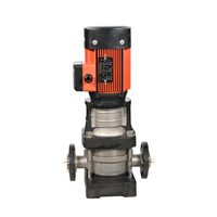 Pompa Sentrifugal Multistage Vertikal IPUS Baja Tahan Karat Tekanan Rendah OEM Tiga Fasa 25 Bar Pompa Pendorong Air Inline HVAC