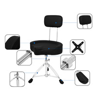 Vente en gros de tabouret de batterie réglable avec coussin de confort, banc de batterie portable pour batteurs, piano à percussion