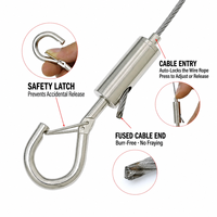 Kits de suspension de câbles personnalisables et réglables, crochets de câble en Y en laiton et acier inoxydable pour l'agencement des panneaux LED