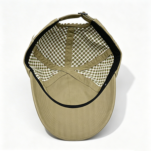 หมวกเบสบอล 5 แผงสไตล์วินเทจ ขอบรุ่ย แต่งปม ดีเทลผ้าฝ้ายสีกากี สตรีทแวร์ หัวเข็มขัดโลหะ ยูนิเซ็กส์ - Product Image 4