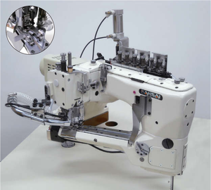 Machine à coudre plate à point de recouvrement Kansai Special NFS6604GS d'occasion, 4 aiguilles, 6 fils, alimentation hors <span class=keywords><strong>bras</strong></span> avec couvercle supérieur - Product Image 5