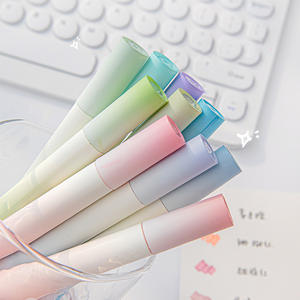 Ensemble de stylos fluorescents colorés créatifs et mignons pour étudiants, ensemble de marqueurs à pointe souple pour enfants, papeterie 4 pièces/ensemble - Product Image 5