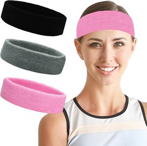 Breathable Cotton Sports <b>Headband</b> Terry Cloth Hair Band <b>for</b> Basketball Running <b>Gym</b> Workout - Product Image 1