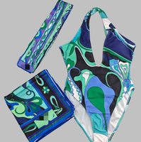 Luxe 3-delige badpak met hoofdband en stranddoekjes, sexy damesdesign zwemkleding