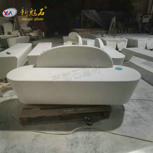 ม้านั่งกลางแจ้งหินวิเศษรุ่นใหม่ UHPCGRC ไฟเบอร์กลาสสีขาว เฟอร์นิเจอร์ตกแต่งสวนสั่งทำพิเศษ - Product Image 2