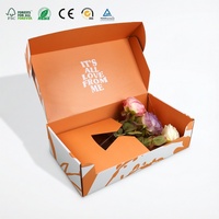 Boîte d'expédition pliable pour fleurs, personnalisable avec logo, recyclable, estampage à chaud, pour fleurs fraîches, emballage écologique