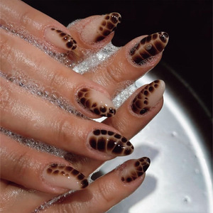 Uñas postizas de almendra con textura de cocodrilo, removibles y reutilizables, para manicura casera o de salón, suministros para bricolaje. - Product Image 1